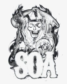 Sons Of Anarchy Smoky Reaper Men"s Ringer T-shirt - Sons Of Anarchy Art Drawn, HD Png Download, Free Download