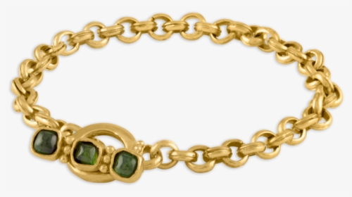 Green Tourmaline Double Link Chain Bracelet - Bracelet, HD Png Download, Free Download