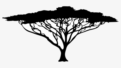 Safari Trees African Tree Clip Art Paintings Transparent - African Tree Silhouette, HD Png Download, Free Download