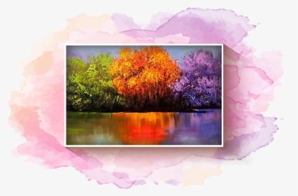 Lake And Trees Paintings, HD Png Download, Free Download
