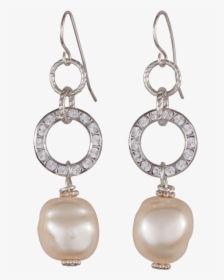 Crystal Circle And White Pearl Earrings"  Class="lazyload - Earrings, HD Png Download, Free Download