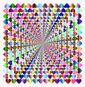 Prismatic Hearts Frame Vortex Clip Arts - Imagenes Decorativas De Corazones, HD Png Download, Free Download