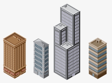 Isometric Projection Building Business Architectural - Isometric Sketch City Buildings, HD Png Download, Free Download