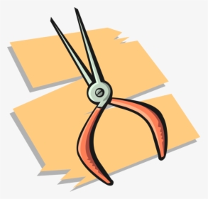 Vector Illustration Of Needle Nose Pliers Hand Tool - Flash Light Clipart, HD Png Download, Free Download