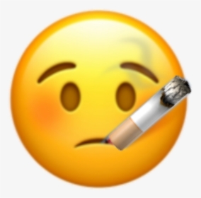 #smoke #emoji #smokingemoji - Smiley, HD Png Download, Free Download