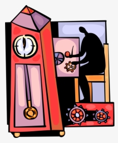 Vector Illustration Of Watch And Clockmaker Works On, HD Png Download, Free Download