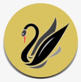 Graphic Image Of Black Swan On Yellow Gold Medallion - Swan Abstract, HD Png Download, Free Download