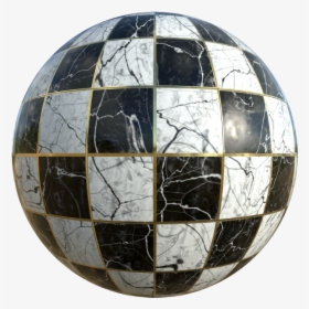 Black And White Checkers With Marble Texture, Seamless - Sphere, HD Png Download, Free Download