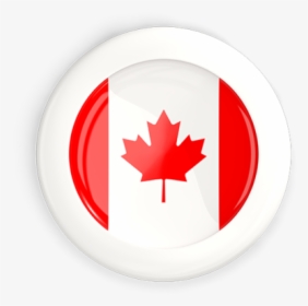 White Framed Round Button - Canada Flag, HD Png Download, Free Download