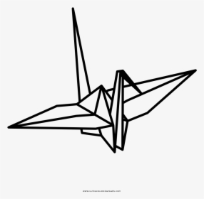 Origami Crane Coloring Page - Origami Crane Clip Art, HD Png Download, Free Download