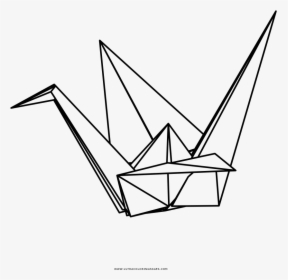 Origami Crane Coloring Page - Line Art, HD Png Download, Free Download