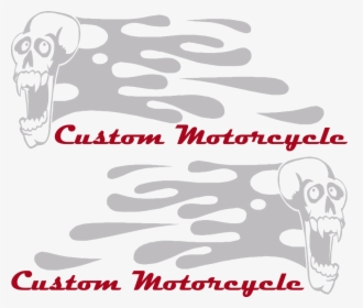 Motorcycle Flaming Skull Fs5 Gas Tank Decals Design - Graphic Design, HD Png Download, Free Download