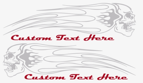Motorcycle Flaming Skull Fs1 Gas Tank Decals Design - Flaming Skull Decal, HD Png Download, Free Download