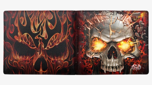 Skull Blast Rfid Blocking Bifold Wallet - Long Sleeve Skull T Shirt, HD Png Download, Free Download