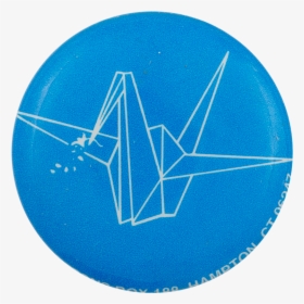 Origami Crane Blue Art Button Museum - Circle, HD Png Download, Free Download