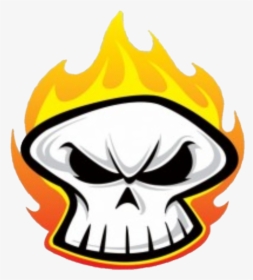 Transparent Flaming Skull Clipart - Cartoon Skull On Fire, HD Png Download, Free Download