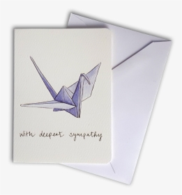 Paper Crane Sympathy Mini Card - Origami, HD Png Download, Free Download