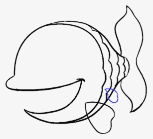 How To Draw Cartoon Fish - Line Art, HD Png Download, Free Download