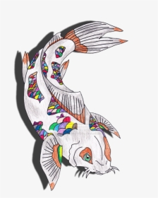 Rainbow Koi Fish Drawing By Kittykatandwolfy - Koi Carp Drawing Transparent, HD Png Download, Free Download