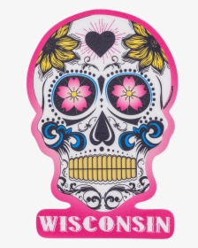 Cover Image For Blue 84 Wisconsin Skull Decal - Illustration, HD Png Download, Free Download