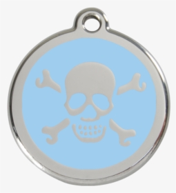 Light Blue Skull & Crossbones Pet Tag - Pet Tag Paw Red, HD Png Download, Free Download