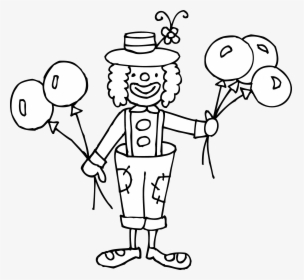 Silly Clown Coloring Page - Clown Black And White Clip Art, HD Png Download, Free Download