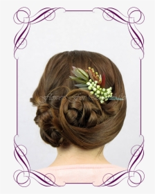 Silk Artificial Faux Australian Native Hair Comb Design - White And Coral Bridesmaid Bouquets, HD Png Download, Free Download