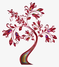 Floral Tree Supplemental 6 No Background Clip Arts - Flower Border Frame Designs, HD Png Download, Free Download