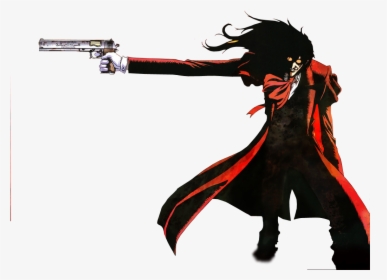 Alucard Png Image Background - Anime Man With Gun, Transparent Png, Free Download