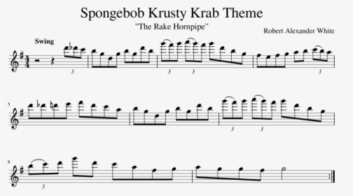 Spongebob Krusty Krab Theme Sheet Music Composed By - F Sharp Melodic Minor For Cello, HD Png Download, Free Download