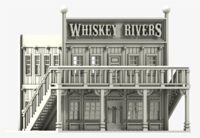 Whiskey Rivvers Saloon, N Gauge Building, Old West - Old West Building Plan, HD Png Download, Free Download