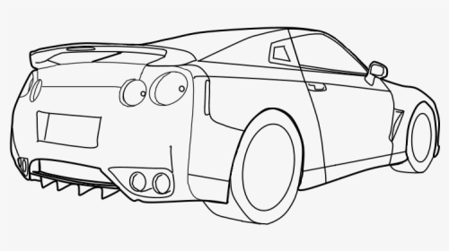 Nissan Gtr Drawing Outline, HD Png Download, Free Download