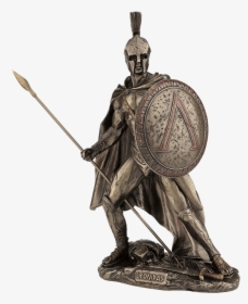 Leonidas With Spear And Shield Bronze Statue - Espartano Estatua Png, Transparent Png, Free Download