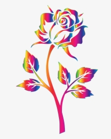 This Free Icons Png Design Of Chromatic Rose Silhouette - Clip Art Rose Flowers, Transparent Png, Free Download