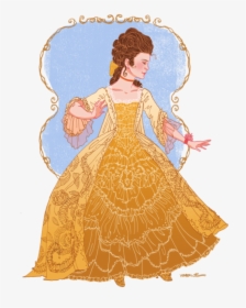Beauty And The Beast Rose Silhouette Free Clipart - Historically Accurate Belle Dress, HD Png Download, Free Download