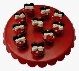 Minnie Mouse Cupcakes - Res Velvet Cupcakes Themes, HD Png Download, Free Download