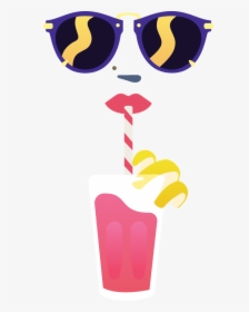 Glasses And Lips Drinking Cocktail, HD Png Download, Free Download