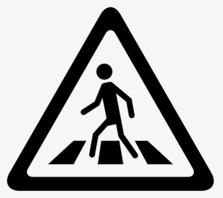 Crosswalk Signal Of Triangular Shape - Black And White Traffic Signs Triangle, HD Png Download, Free Download
