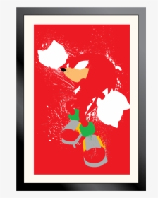 Knuckles The Echidna Splatter Art Poster - Illustration, HD Png Download, Free Download