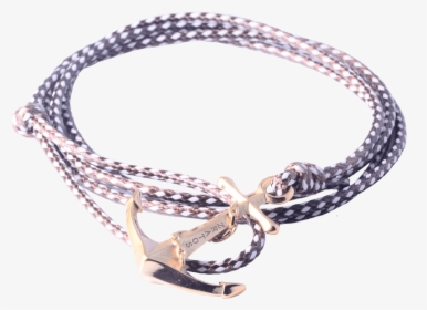 Gold Anchor Tan Nylon Rope - Bracelet, HD Png Download, Free Download