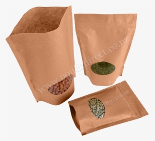 Kraft Brown Paper Bag Oval Window - Coffee Bags With Window Packaging Australia, HD Png Download, Free Download