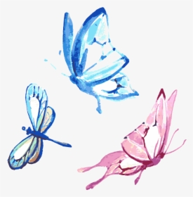 Butterfly Watercolor Painting Drawing - Semicolon Butterfly Watercolor Tattoo, HD Png Download, Free Download
