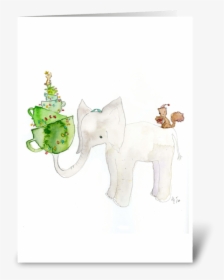 White Elephant Holiday Card Greeting Card - Indian Elephant, HD Png Download, Free Download