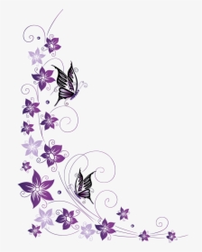Butterfly Flowers And Borders Transprent Png Free - Butterfly Page ...