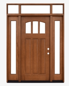 Craftsman 3 Lite Arch Stained Mahogany Wood Prehung - Wood Front Door Png, Transparent Png, Free Download