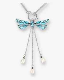 Nicole Barr Designs Sterling Silver Dragonfly Necklace-blue - Diamond Necklace With Transparent Background, HD Png Download, Free Download