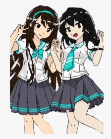#anime #schoolgirl #friends #uniform #fanart #art #drawing - Cartoon, HD Png Download, Free Download