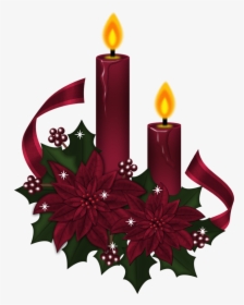 Velas & Lamparinas Christmas Tea, Christmas Clipart, - Christmas Holly And Candles, HD Png Download, Free Download