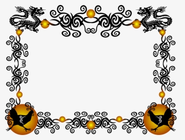 Art,symmetry,text - Chinese Dragon Border Png, Transparent Png, Free Download