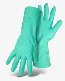 Green Rubber Work Gloves, Unlined, Diamond Grip - Gloves Green Nitrile 15 Mil Flocklined, HD Png Download, Free Download